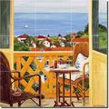 View From Terrace By Carol Walker Tropical Seascape Ceramic Tile Mural 18 X Kitchen Shower Backsplash 