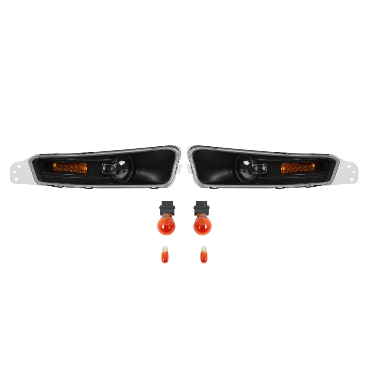 Front Bumper Turn Signal Lights For 2005 2006 2007 2008 2009 Ford Mustang Clear Lens Black Housing Side Marker Lamps Pair