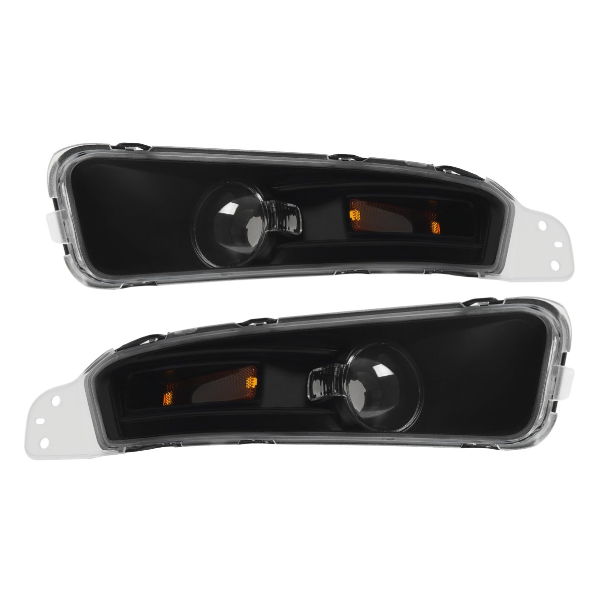 Front Bumper Turn Signal Lights For 2005 2006 2007 2008 2009 Ford Mustang Clear Lens Black Housing Side Marker Lamps Pair