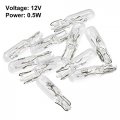 X Autohaux 10pcs Dc 12v T5 W1 2w Led Dashboard Light White For Car Internal