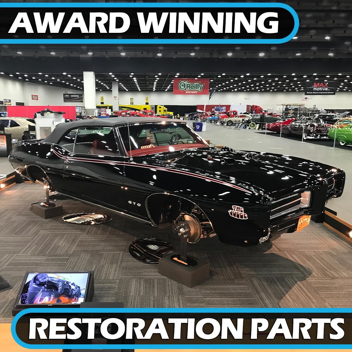 1969 Pontiac Gto Firebird Front And Rear Alternator Support Brackets 2 Piece Set Black Inl11207