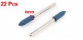 Uxcell 3mm Shank 4mm Cone Head Blue Rubber Polishing Mounted Point 22 Pcs