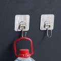 Clear Adhesive Wall Hooks All Purpose Sticky Extra Large Transparent Heavy Duty Waterproof Rustproof Hanging -10 Pack 22lb Max