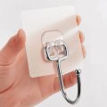 Clear Adhesive Wall Hooks All Purpose Sticky Extra Large Transparent Heavy Duty Waterproof Rustproof Hanging -10 Pack 22lb Max 