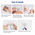 Clear Adhesive Wall Hooks All Purpose Sticky Extra Large Transparent Heavy Duty Waterproof Rustproof Hanging -10 Pack 22lb Max