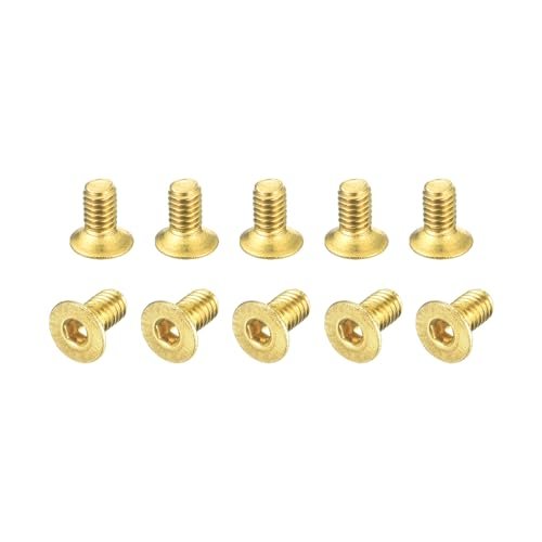 Flat Head Socket Cap Screws M2 5-0 45 X 5mm Brass Inner Hex Drive Fasteners Bolts 20pcs