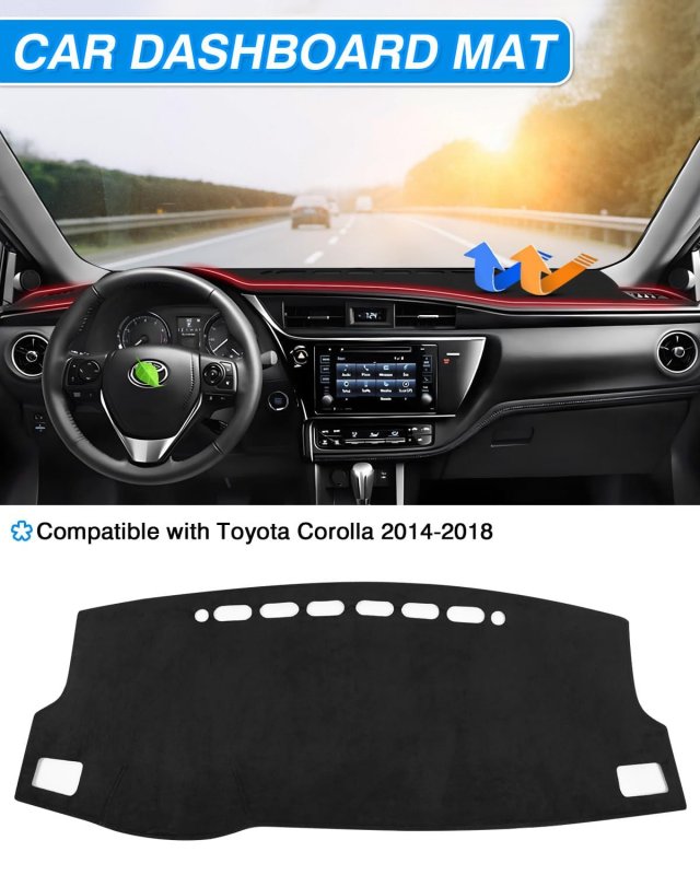 Cartist Dash Cover For Toyota Corolla 2014 2015 2016 2017 2018 Accessories Dashboard Mat Non-slip Pad Carpet Anti-glare