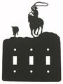 Individual Roper Triple Light Switch Plate Cover Black Wrinkle Powder Coat 18 Gauge Steel 6 75 X 9 25 In Model 118ts 