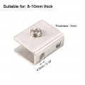 Uxcell Glass Shelf Brackets Stainless Steel Clamp Clip Holder Rectangle For 8-10mm Thickness 8pcs