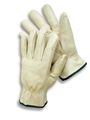 Radnora Medium Premium Grain Leather Unlined Drivers Gloves With Keystone Thumb Slip-on Cuff And Color-coded Hem 