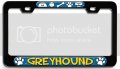 Greyhound Dogs Pets 3d Metal License Plate Frame Heavy Duty Steel Tag Holder For Auto Suv And Truck 12 In X 6 Universal Fit 