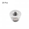 Uxcell M8 Nylon Insert Hex Lock Nuts With Flange 304 Stainless Steel Plain Finish 20pcs