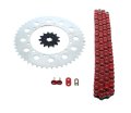 2004 2005 2006 2007 2008 Fits Kawasaki Kx125 Red Chain And Sprocket Silver 13 48 114l 
