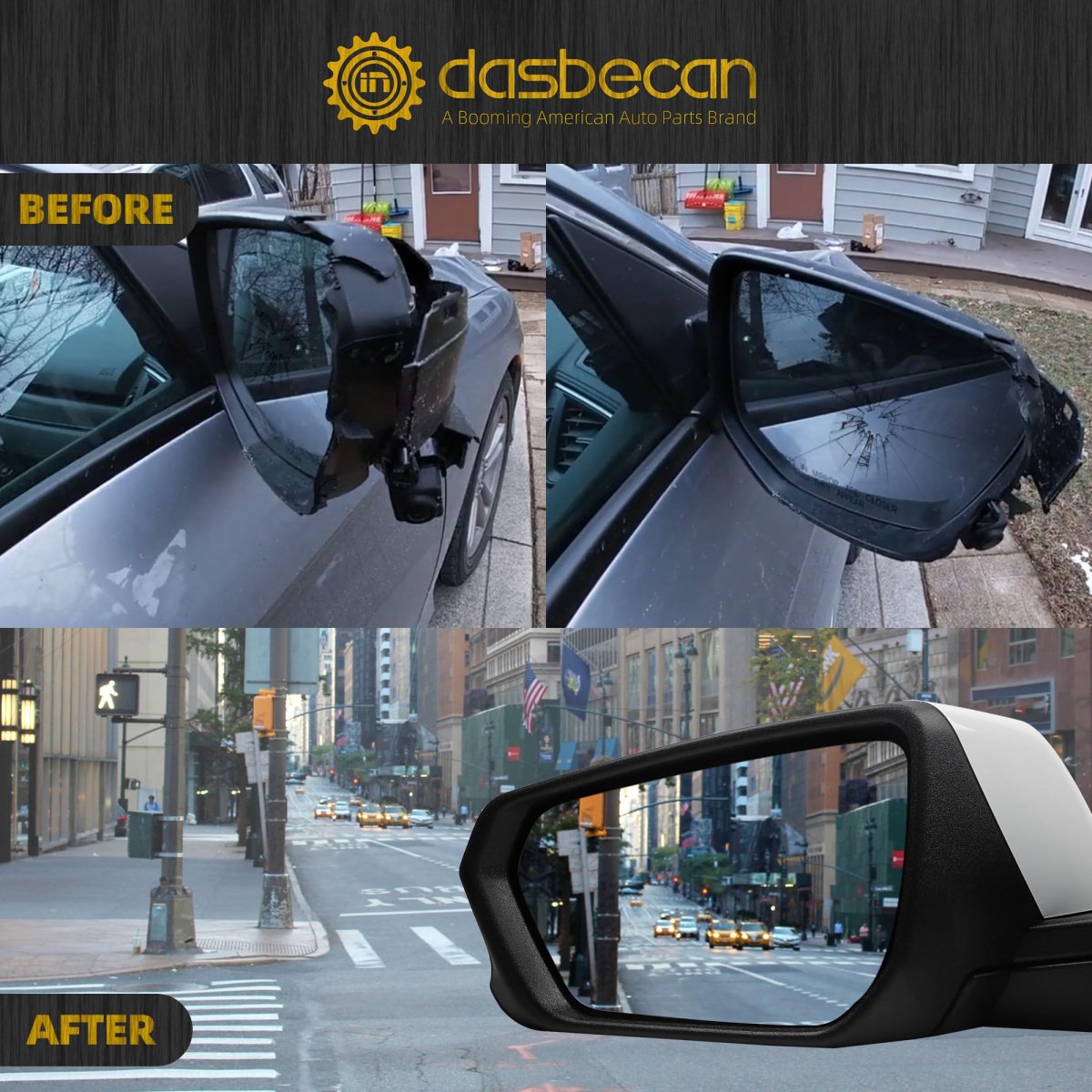 Left Driver Side Mirror For 2018-2023 Chevy Equinox Gmc Terrain Rearview With Heated Glass Power Manual Folding Replace