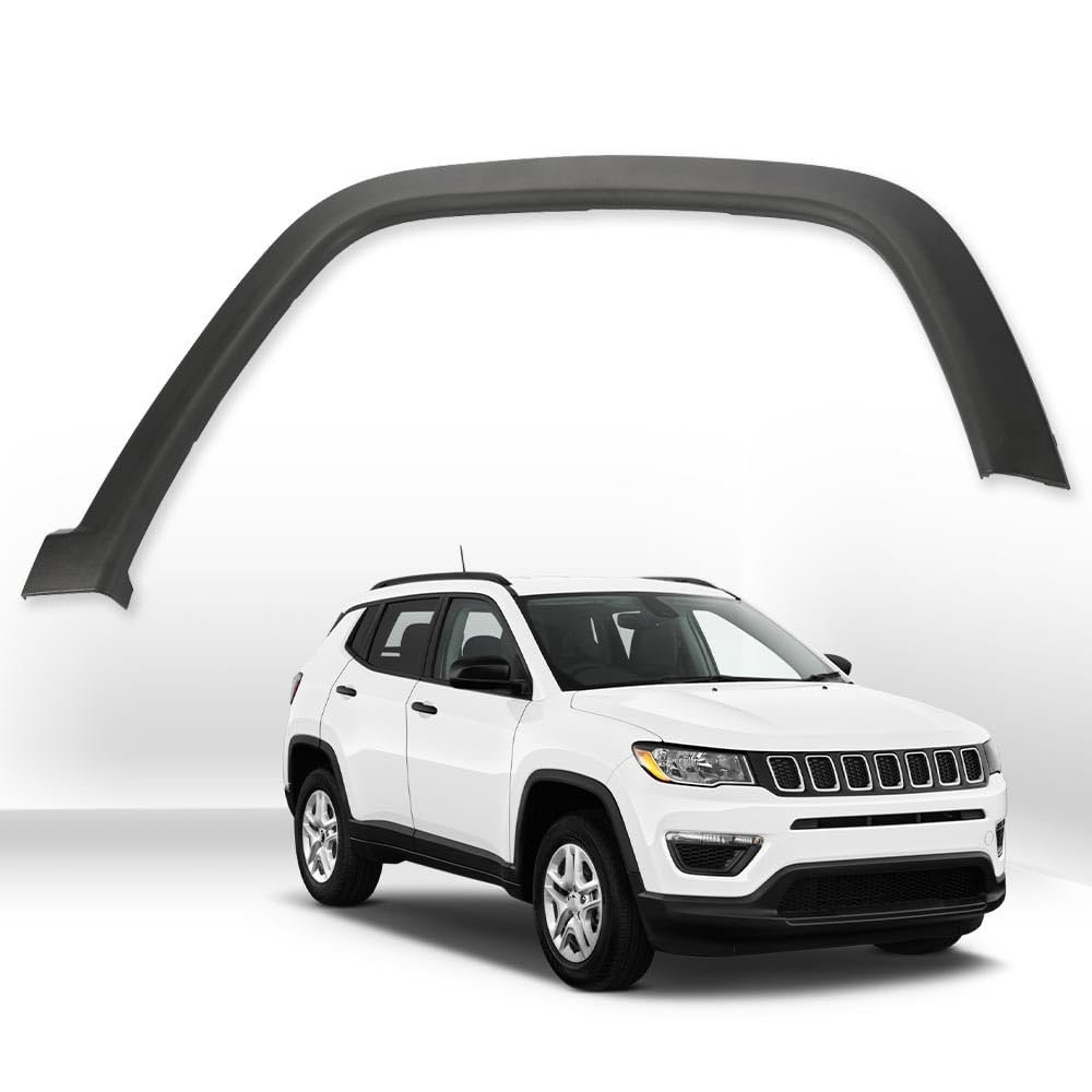 Wheel Opening Molding Fender Flares Front Right For 2017-2022 Jeep Compass Black Cover Protector Factory Style Polypropylene