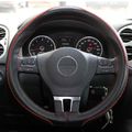 Circle Cool 43009 Black Pvc Leather With Red Stitch Style Steering Wheel On Wrap Cover 14 5 To 15 Needle Thread 