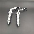 Hk Group Motorcycle Chrome Bamboo Style Foot Peg Footrest With Mounting Kit Clamps Fits Front Engine Guards 1 4 Diameter Tubing