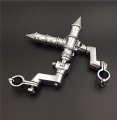 Hk Group Motorcycle Chrome Bamboo Style Foot Peg Footrest With Mounting Kit Clamps Fits Front Engine Guards 1 4 Diameter Tubing