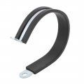 Uxcell 60mm Diameter Rubber Lined R Shaped Zinc Plated Hose Pipe Clips Clamp Cable