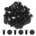50pcs Black Plastic Rivets Fastener Fender Bumper Push Clips 11mm For Car
