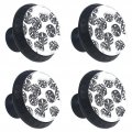 4pcs Gaming Dice Pattern Cabinet Knobs 30mm Round Crystal Glass Drawer Handles Pulls With Screws For Kitchen Cupboard Wardrobe 
