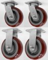 Set Of 4 6 X 2 Poly Casters Rigid And Swivel 191-6ut 190-6ut 880lb Total Capacity 