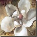 Floral Flower Ceramic Tile Mural Backsplash 12 75 X First Magnolia By Wilder Rich Kitchen Shower Decor 