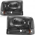 Ocpty Headlight Assembly Pair Fit For 00-04 Excursion 99-05d F-250 Super Dutyd F-350 99-04 Ford For F-450 For F-550 Supey