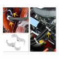 X Autohaux 6 Pcs An10 Vehicle Hose Separator Clamp Fuel Line Connector For Oil Silver Tone