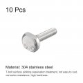 Uxcell T-slot Bolts 10pcs M6x25mm Slot Drop-in Stud Sliding 304 Stainless Steel Shape Screws For T Track