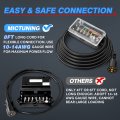 Mictuning Heavy Duty 7 Way Trailer Cord Plug Connector With Transparent Cover Gang Junction Box 8 Feet Weatherproof