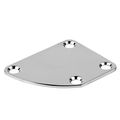 Musiclily 4 Holes Curved Neckplate Electric Guitar Neck Plate For Fender Strat Stratocaster Tele Telecaster Or Bass Chrome 