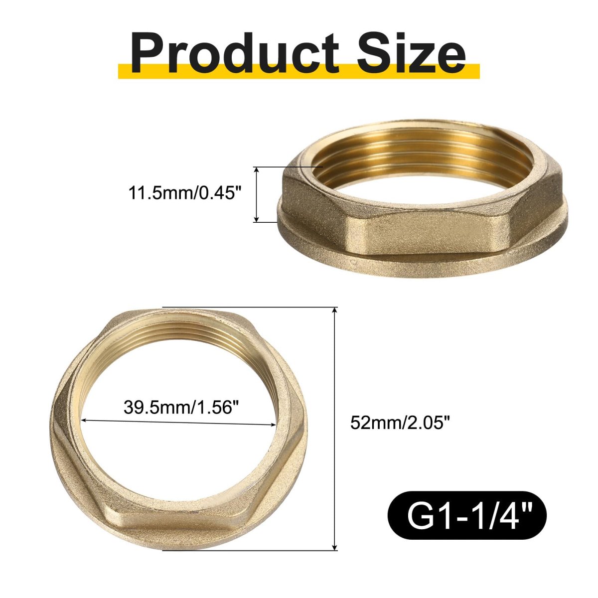 Brass Lock Nuts Pipe Fitting G1-1 4 Female Hexnut Flange Single Hole Faucet Lock Nut With Silicone Washer For Kitchen Basin
