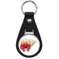 Hermit Crab Keychain Black Premium Leather Chain With Key Ring And Silver Hardware Modern Round Design 1 In Unisex Adult 