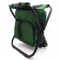 Portable Folding Camping Chair And Stool With Insulated Cooler Bag Backpack Green Stainless Steel Outdoor Seat For Fishing 