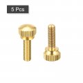Uxcell 5pcs Knurled Thumb Screws M5x16mm Brass Shoulder Bolts Stepped Grip Knobs Fasteners For Pc Electronic Mechanical