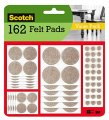 Scotch Felt Pads Furniture For Protecting Hardwood Floors Round Beige Assorted Sizes Value Pack 162 