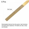 Uxcell Diamond Needle Files 5mm X 180mm Titanium Coated Flat Hand Tool With Tpu Handle For Metal Stone Wood 5pcs