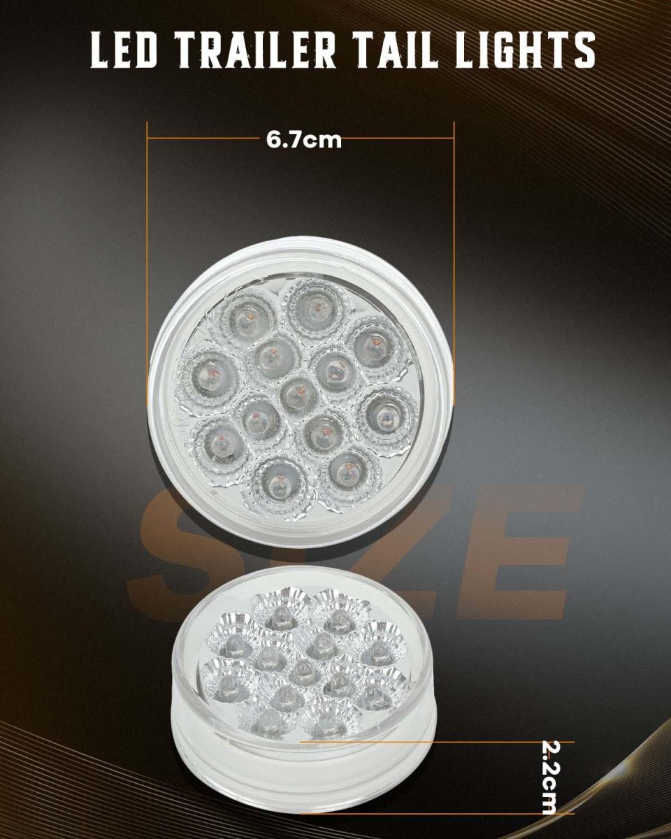 6 Pack 2 5in Round Led Marker Lights Amber Clearance Side Trailer Waterproof Surface Mount For Freightliner And International