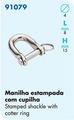 Nautos 91079- Stamped Shackle With Cotter Ring Set Of 2 Pieces-sailboat Hardware 