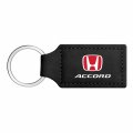 Ipick Image Compatible With Honda Accord Rectangular Black Leatherette Key Chain