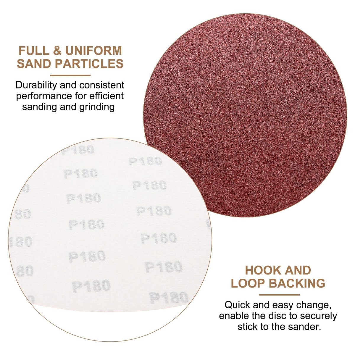 16pcs 12 In Psa Sanding Discs 100 And 180 Grits Aluminum Oxide Self Adhesive Sandpapers No Hole Round Wet Dry Paper For Wood