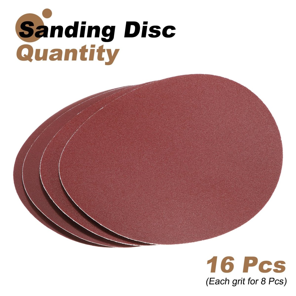 16pcs 12 In Psa Sanding Discs 100 And 180 Grits Aluminum Oxide Self Adhesive Sandpapers No Hole Round Wet Dry Paper For Wood