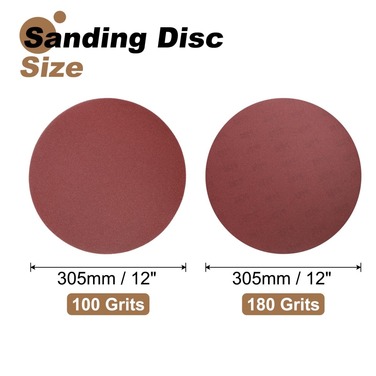 16pcs 12 In Psa Sanding Discs 100 And 180 Grits Aluminum Oxide Self Adhesive Sandpapers No Hole Round Wet Dry Paper For Wood