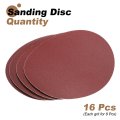 16pcs 12 In Psa Sanding Discs 100 And 180 Grits Aluminum Oxide Self Adhesive Sandpapers No Hole Round Wet Dry Paper For Wood