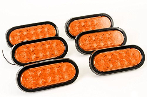 6 Oval Amber Led Parking Or Turn Signal Light Flush Mount Trailer Truck