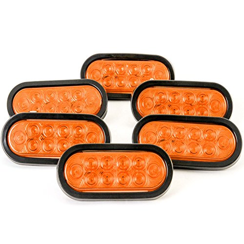 6 Oval Amber Led Parking Or Turn Signal Light Flush Mount Trailer Truck