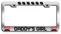 Daddy S Girl Dad Chrome Metal License Plate Frame Tag Holder Universal Fit For Cars Trucks And Suvs 12 5 X 6 In Heavy Duty
