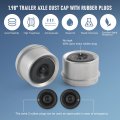 2pcs 1 98 Trailer Axle Dust Cap Cup Grease Cover Hub With Extra 2 Rubber Plugs For Most 2000 To 3500 Lb Dexter Ez Lube Camper