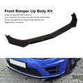 Car Front Bumper Splitter 5pcs Spoiler 110 To 140mm Universal Lip Body Kit For Modification Carbon Fiber